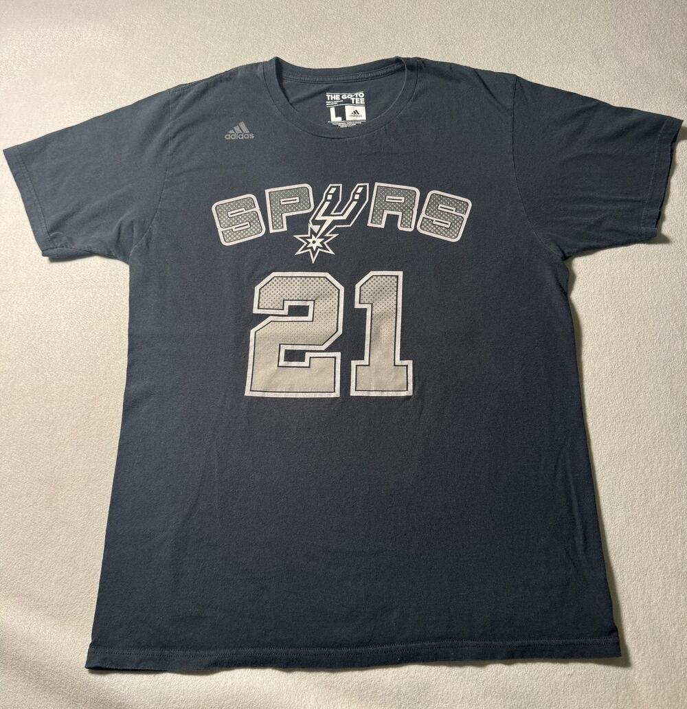 San Antonio Spurs Tim Duncan #21 Adidas T-Shirt Size L